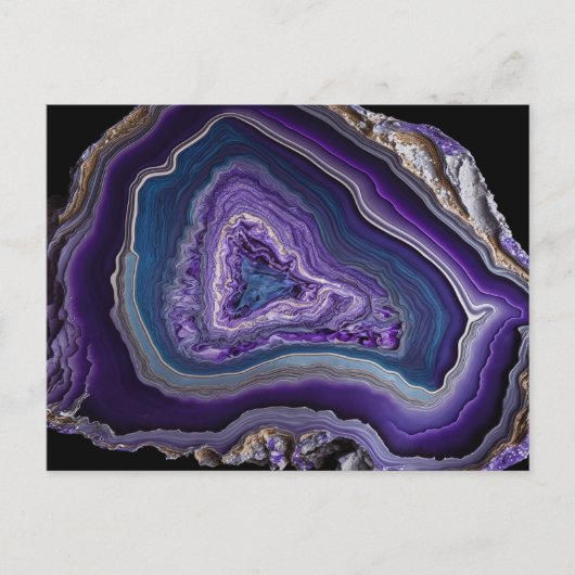 Lila Silbersteine Akrylpour Art Postkarte (Vorderseite)