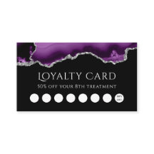 lila Silberstreifen auf schwarzer Treuekarte