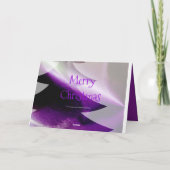 Lila Silberweiße Weihnachtsbaum Elegant Stilvoll Feiertagskarte (Rückseite)