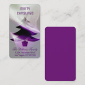 Lila Silberweiße Weihnachtsbaum Elegant Stilvoll Visitenkarte (Vorne/Hinten)