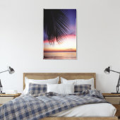 Lila Silhouette des Sunset Beach Tropical Palm Tre Leinwanddruck (Insitu (Schlafzimmer))