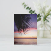 Lila Silhouette des Sunset Beach Tropical Palm Tre Postkarte (Stehend Vorderseite)