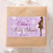 Lila Silhouette Kinderdusche Wasserflaschen Etiket (Insitu)