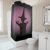 Lila Silhouette Schwarz Duschvorhang (Beispiel)