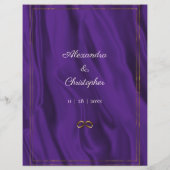 Lila Silk and Gold Rings Einladung Flyer (Hinten)