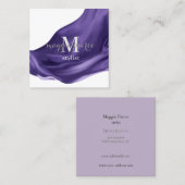 Lila Silk Square Business Card Quadratische Visitenkarte (Vorne/Hinten)
