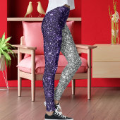 Lila Silva Glitzer Texture Grunge Halloween Patt Leggings
