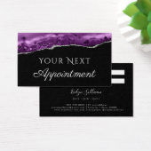 Lila Silver Agate auf der Black Appointing Card (Schreibtisch)