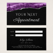 Lila Silver Agate auf der Black Appointing Card (Vorne & Hinten)