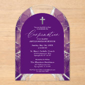 Lila Silver Agate-Bestätigung Moderne Acryleinladungen (Vorderseite)