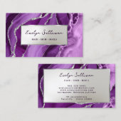 Lila Silver Agate Business Card Visitenkarte (Vorne/Hinten)