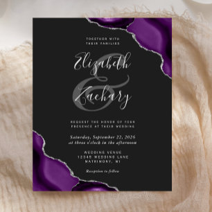 Lila Silver Agate Corners Dunkle Hochzeit