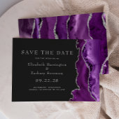 Lila Silver Agate Dark Save the Date Einladung