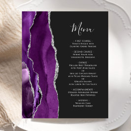 Lila Silver Agate Dark Wedding Menu