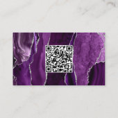 Lila Silver Agate Dark Wedding QR Code Begleitkarte (Rückseite)