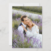 Lila Silver Agate Foto Graue Save the Date Karte (Rückseite)