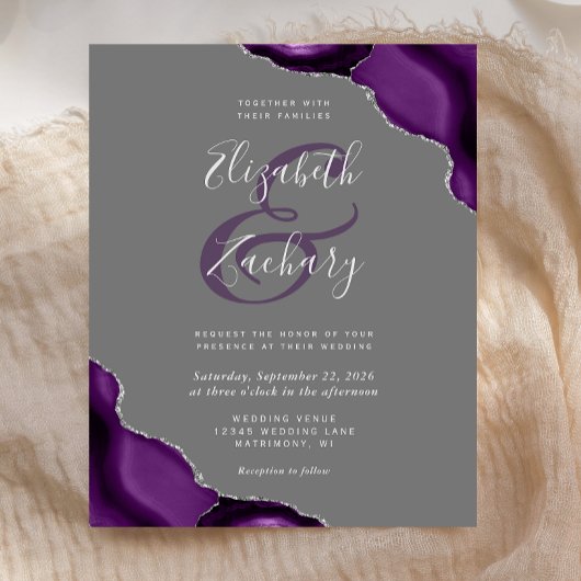 Lila Silver Agate Gray Wedding