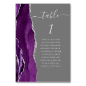 Lila Silver Agate Gray Wedding Tischnummer (Vorderseite)