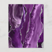 Lila Silver Agate Grey Wedding Menu (Rückseite)