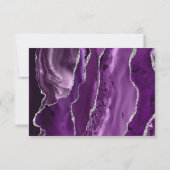 Lila Silver Agate Laval Mahl Optionen Hochzeit RSVP Karte (Rückseite)