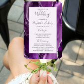 Lila Silver Agate Lavender Wedding Programm Fächer