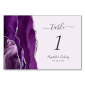 Lila Silver Agate Lavender Wedding Tischnummer (Vorderseite)