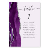 Lila Silver Agate Lavender Wedding Tischnummer (Rückseite)