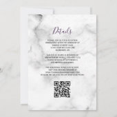Lila Silver Agate Marble QR Code Hochzeit Einladung (Rückseite)