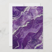 Lila Silver Agate Moderne Hochzeit Einladung (Rückseite)