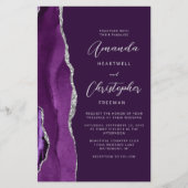 Lila Silver Agate Pflaume QR Code Hochzeit (Vorderseite)