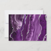 Lila Silver Agate Plum Wedding RSVP Karte (Rückseite)