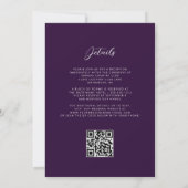 Lila Silver Agate Pum QR Code Hochzeit Einladung (Rückseite)