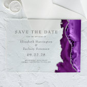 Lila Silver Agate Save the Date Acryleinladungen