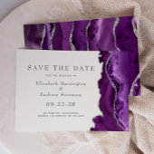 Lila Silver Agate Save the Date Einladung