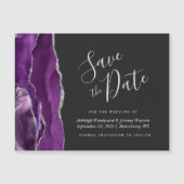 Lila Silver Agate Wedding Save the Date Magnet (Vorderseite)