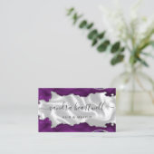 Lila Silver Agate White Luxe Visitenkarte (Stehend Vorderseite)