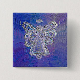Lila Silver Angel Wings Button-Button Button