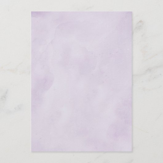 Lila Silver Blooms Geometrische Hochzeitdetails Begleitkarte (Rückseite)