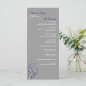 Lila & Silver Calla Lilies Hochzeitsprogramm Programm (Stehend Vorderseite)