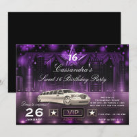 Lila & Silver City Lights Limo Geburtstagsparty