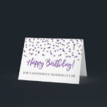 Lila Silver Confetti Mother in Law Birthday Card Karte<br><div class="desc">Geburtstagskarte für Juristen mit lila und silbernen modernen Glitzer Konfetti-Muster. Bitte beachten Sie,  dass Glitzer-Effekt nur fotografische Wirkung ist.</div>