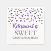 Lila Silver Confetti Pension ist süß Serviette (Vorderseite)