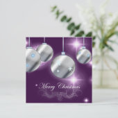 Lila Silver Corporate Weihnachts-Party Einladung (Stehend Vorderseite)