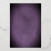 Lila Silver Elegante Script Rose Quinceanera Folieneinladung (Rückseite)