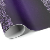 Lila Silver Floral Muster Geschenkpapier (Rolleneckpunkt)