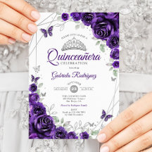 Lila Silver Floral Quinceanera