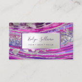 Lila Silver Foil Geode Business Card Visitenkarte (Vorderseite)