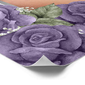 Lila Silver Foto Memorial Begräbniszeichen Poster (Ecke)