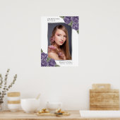 Lila Silver Foto Memorial Begräbniszeichen Poster (Küche)