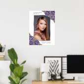 Lila Silver Foto Memorial Begräbniszeichen Poster (Heimbüro)